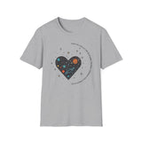 The Very Real Cosmic Connection — Heart Nebula Graphic Tee with Black Text