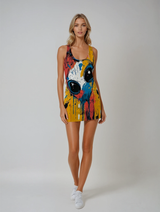 Abstract Alien Women's Cut & Sew Racerback Dress (AOP)