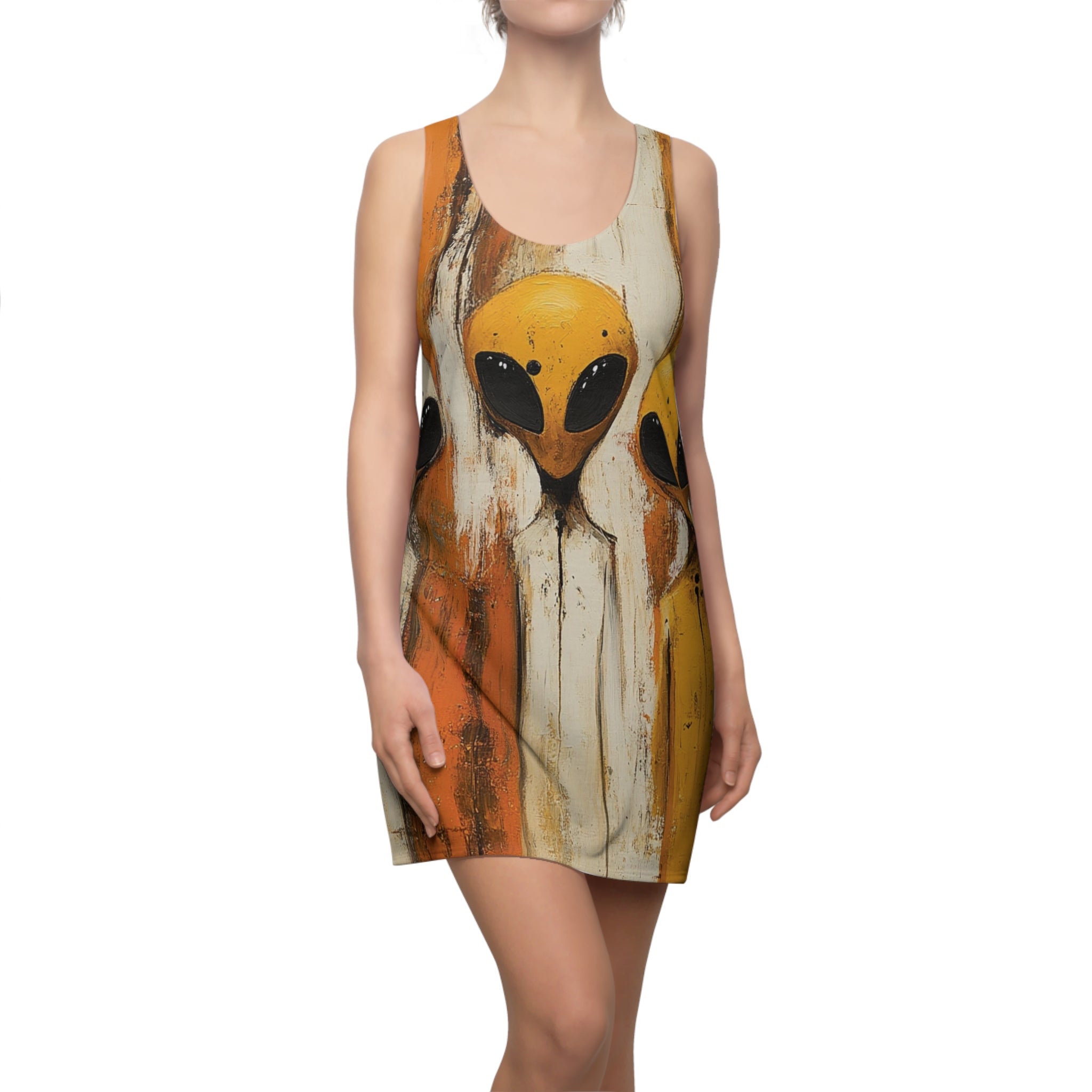 Color Coded Alien Women's Cut & Sew Racerback Dress (AOP)