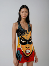 Super Meteor Myeong Women's Cut & Sew Racerback Dress (AOP)