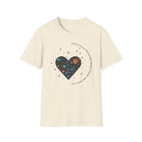 The Very Real Cosmic Connection — Heart Nebula Graphic Tee with Black Text
