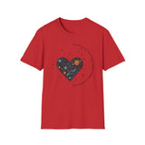 The Very Real Cosmic Connection — Heart Nebula Graphic Tee with Black Text