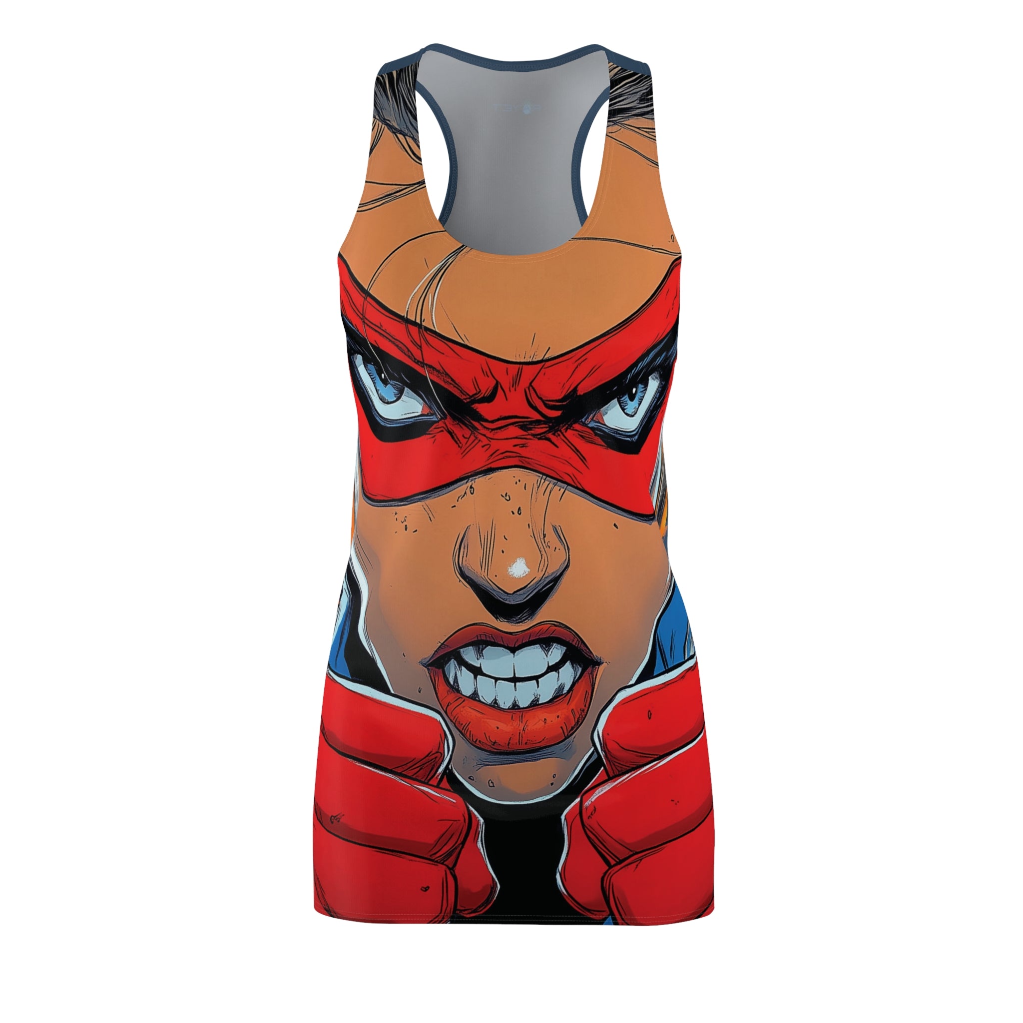 Super Hardy Heather Women's Cut & Sew Racerback Dress (AOP)