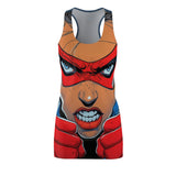 Super Hardy Heather Women's Cut & Sew Racerback Dress (AOP)