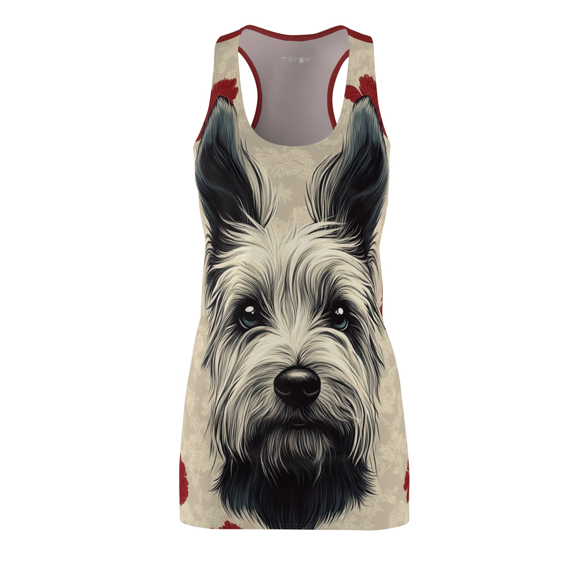 Grey or Gray Women's Cut & Sew Racerback Dress (AOP)