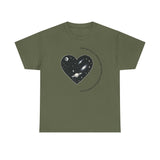 The Very Real Cosmic Connection — Heart Nebula Graphic Tee with Black Text