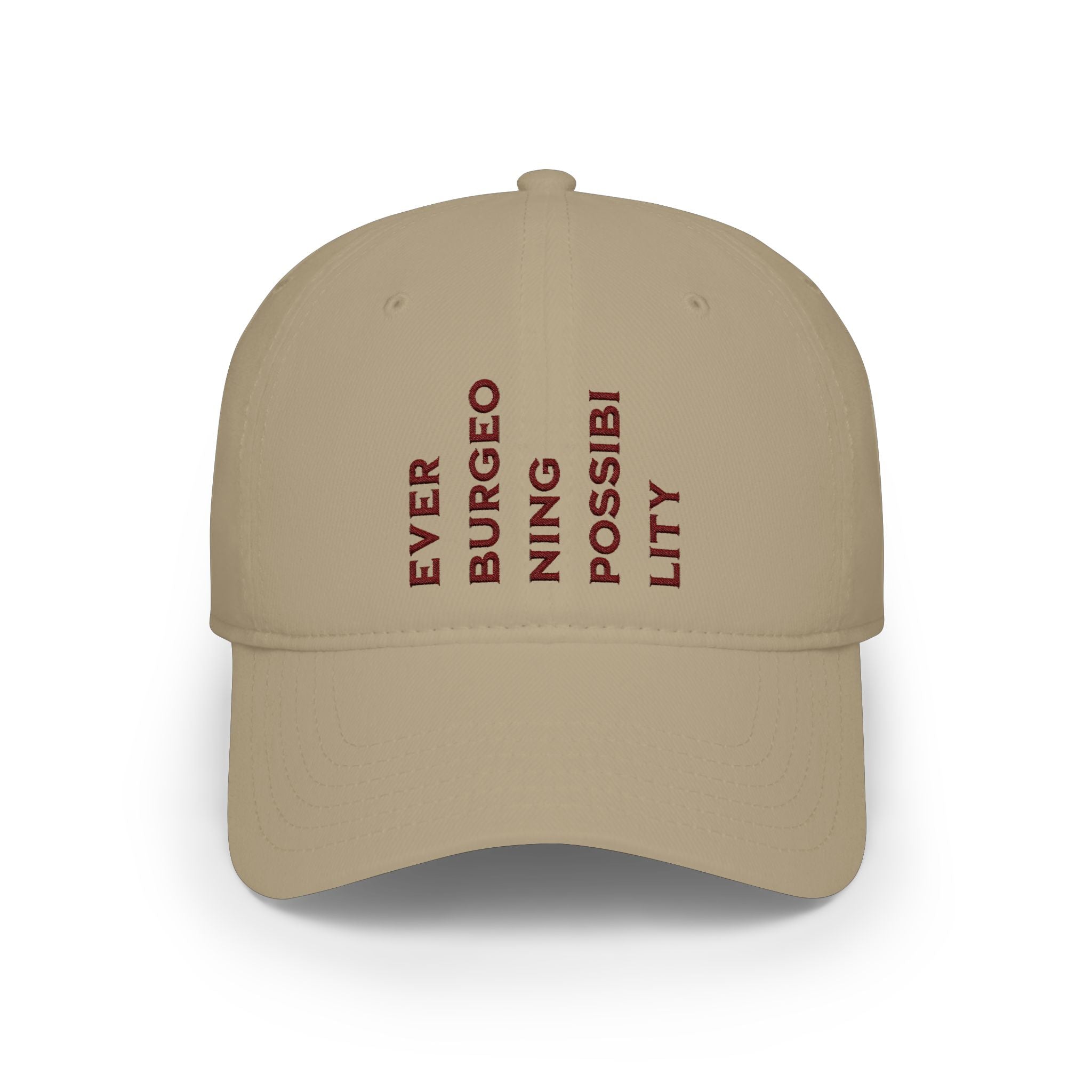 Ever Burgeoning Possibility Baseball Cap — Inspirational Vertical Text Hat