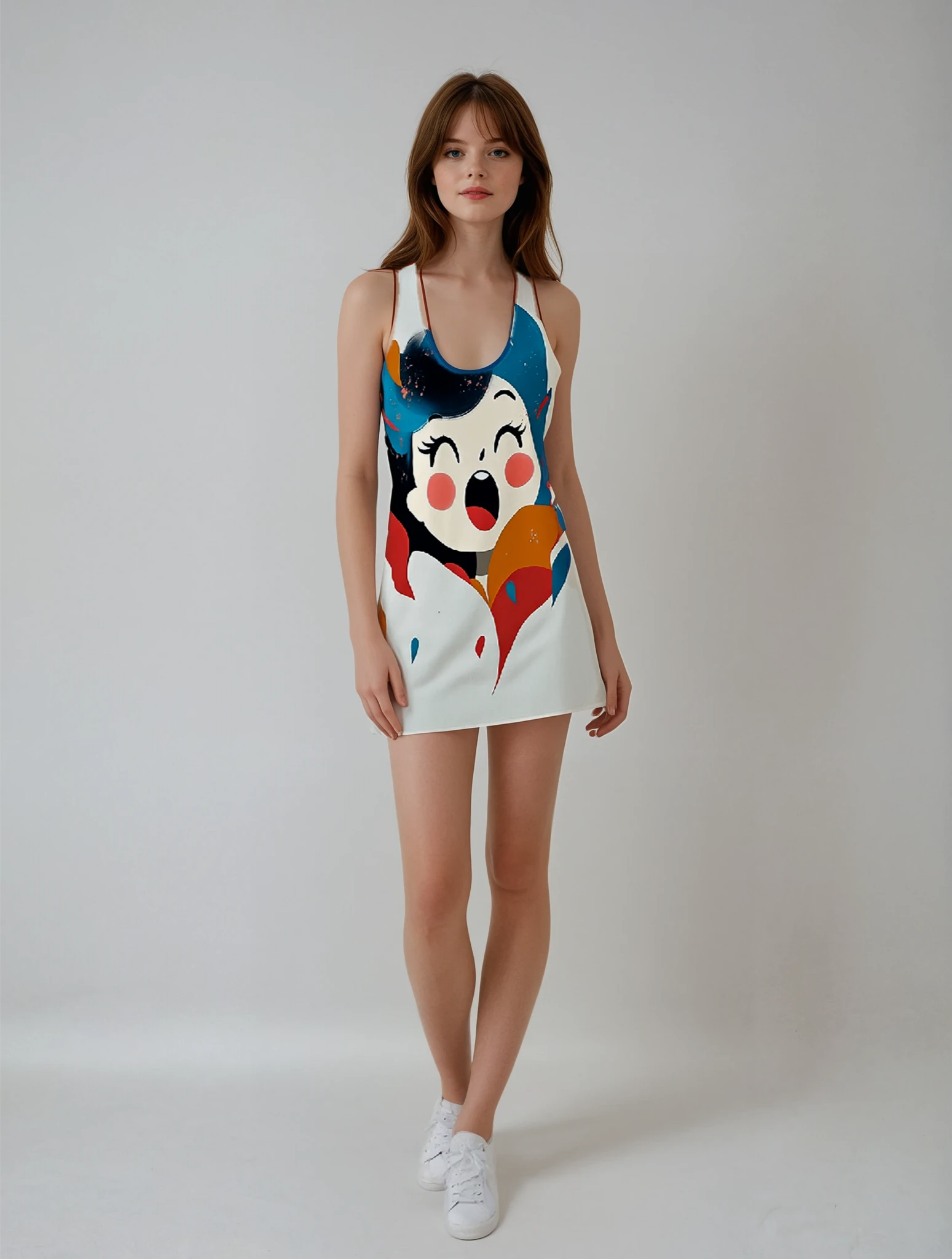 Facing Talent Women's Cut & Sew Racerback Dress (AOP)