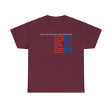 The Politics of Distraction Maze Tee — Red & Blue Graphic T-Shirt