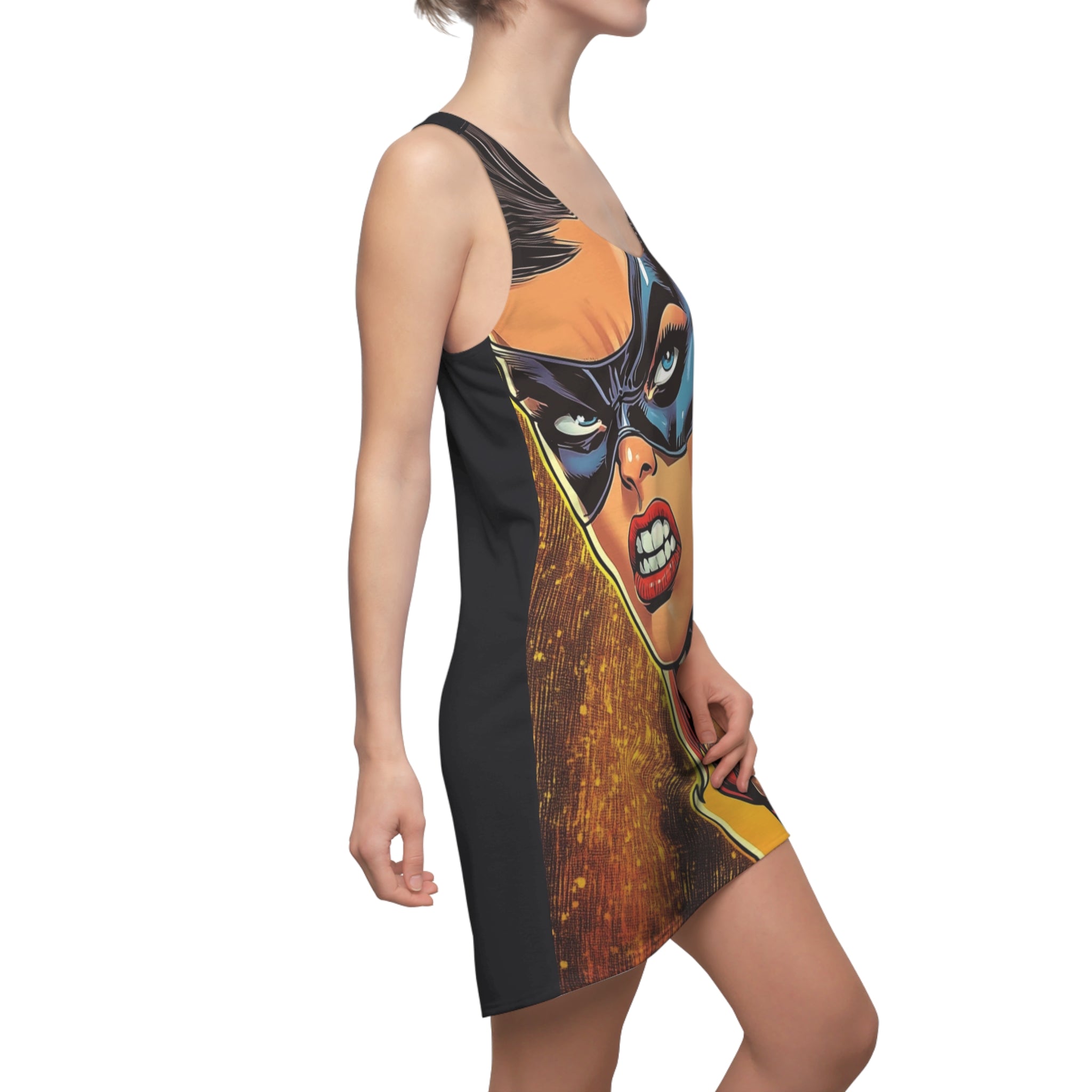 Super Rogue Ruby  Women's Cut & Sew Racerback Dress (AOP)