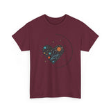 The Very Real Cosmic Connection — Heart Nebula Graphic Tee with Black Text