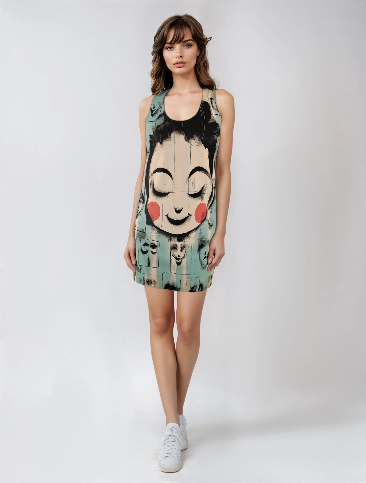 Facing Aesthetic Appreciation Women's Cut & Sew Racerback Dress (AOP)