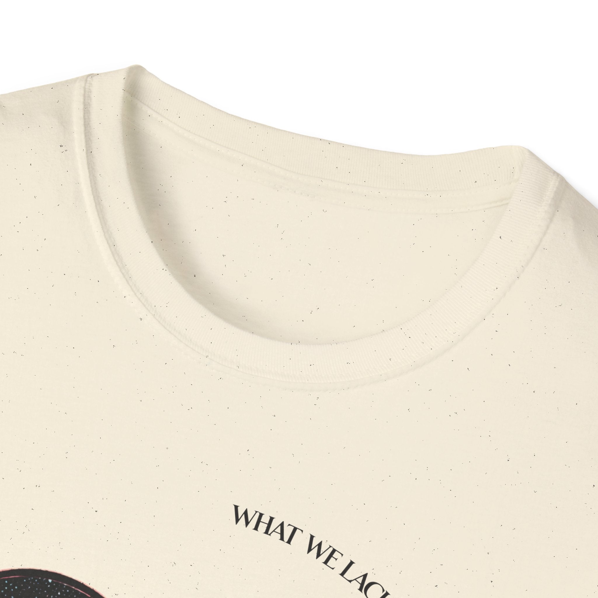 The Very Real Cosmic Connection — Heart Nebula Graphic Tee with Black Text