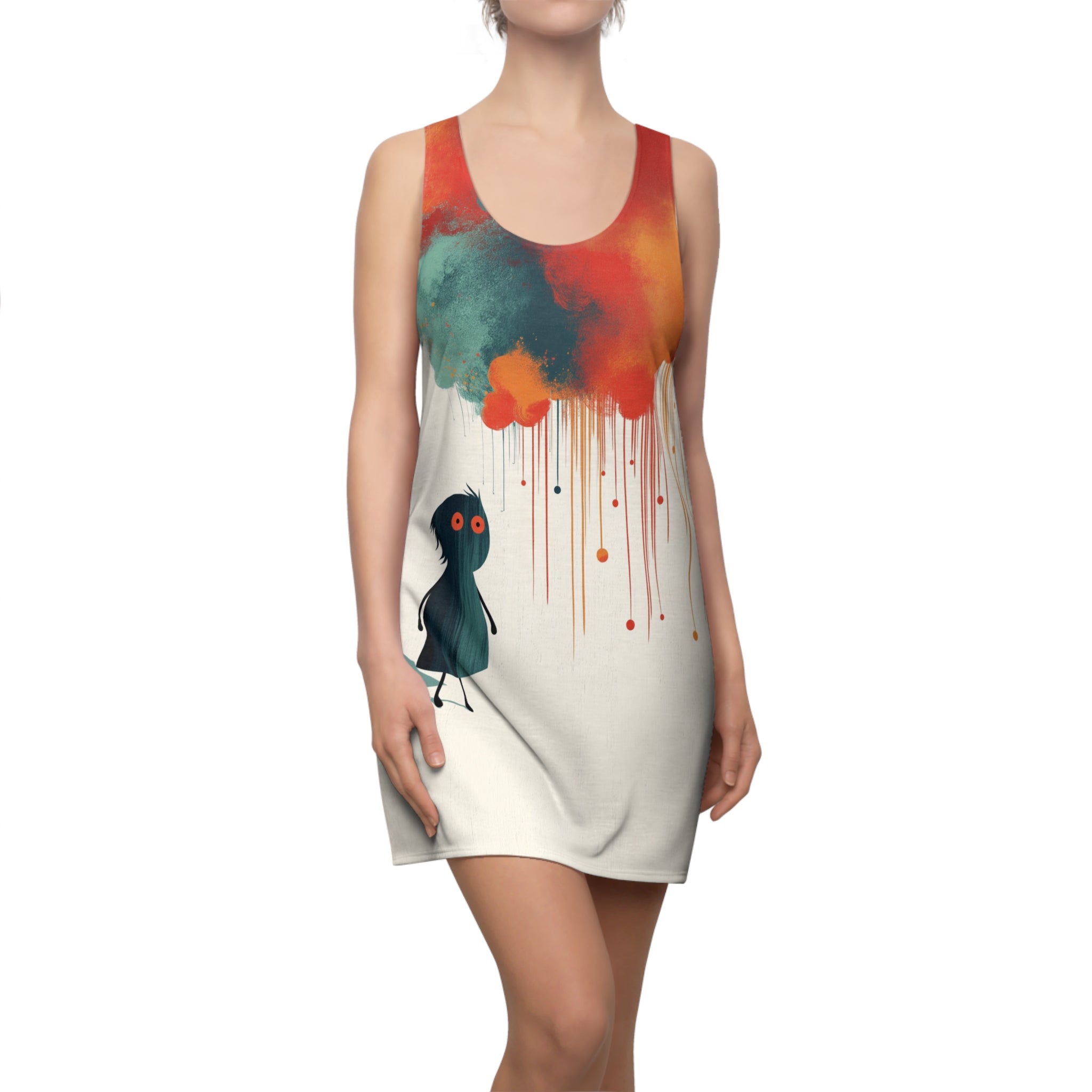 Constant Color Needed Nicola Women's Cut & Sew Racerback Dress (AOP)