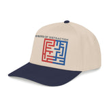 "The Politics Of Distraction" Maze - Mid Profile Baseball Cap — Red & Blue Labyrinth Design