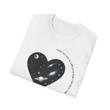 The Very Real Cosmic Connection — Heart Nebula Graphic Tee with Black Text