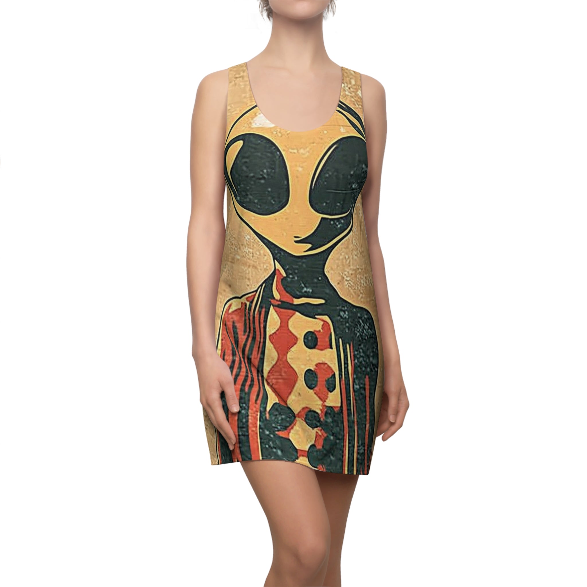 Pleasantly Plaid Alien Copy of Women's Cut & Sew Racerback Dress (AOP)