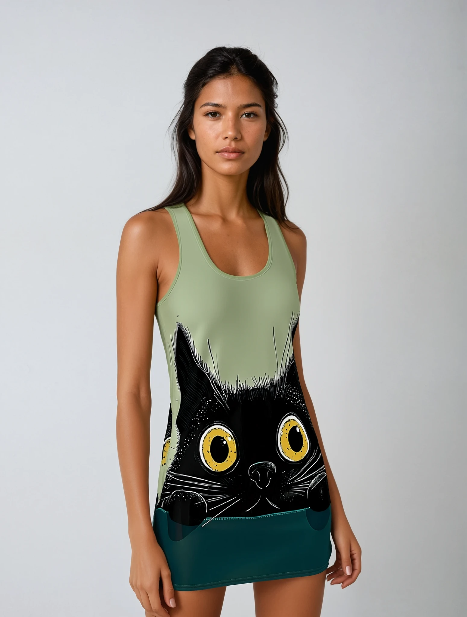 Come On Over To My Place Women's Cut & Sew Racerback Dress (AOP)