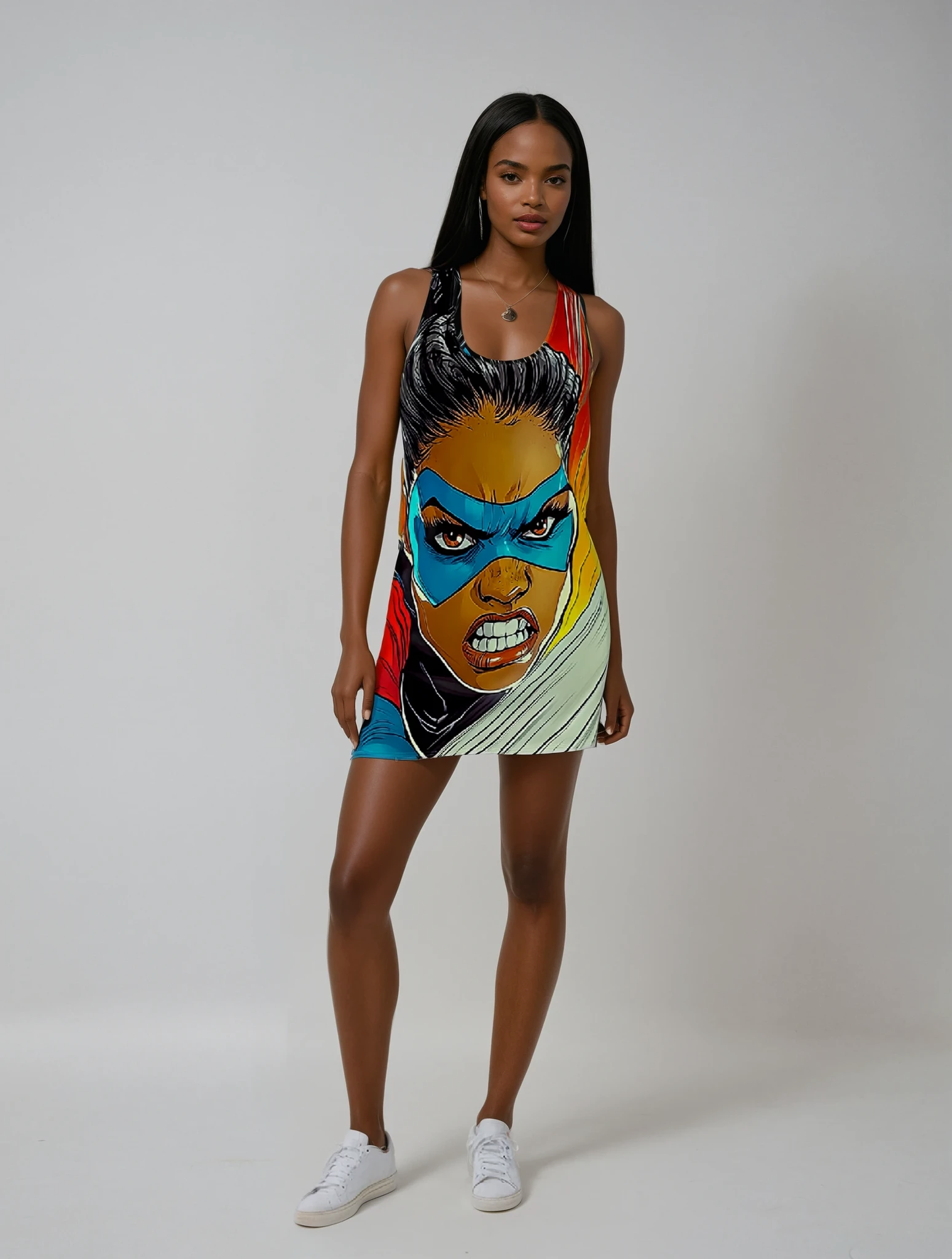 Super Conquer Chloe Women's Cut & Sew Racerback Dress (AOP)