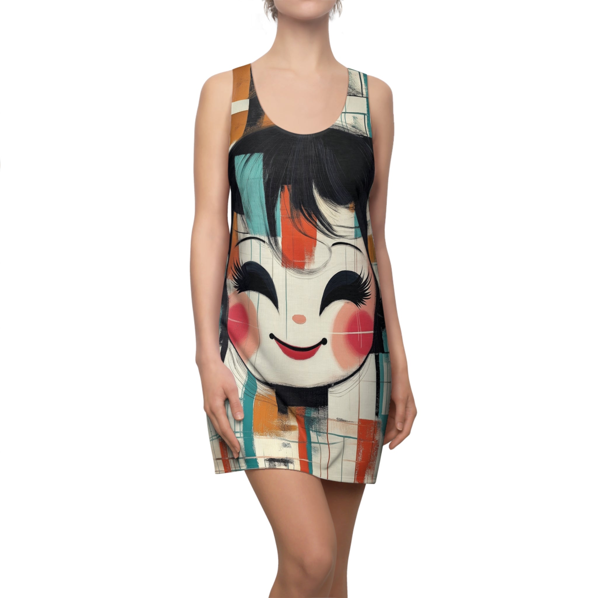 Facing Romance Women's Cut & Sew Racerback Dress (AOP)