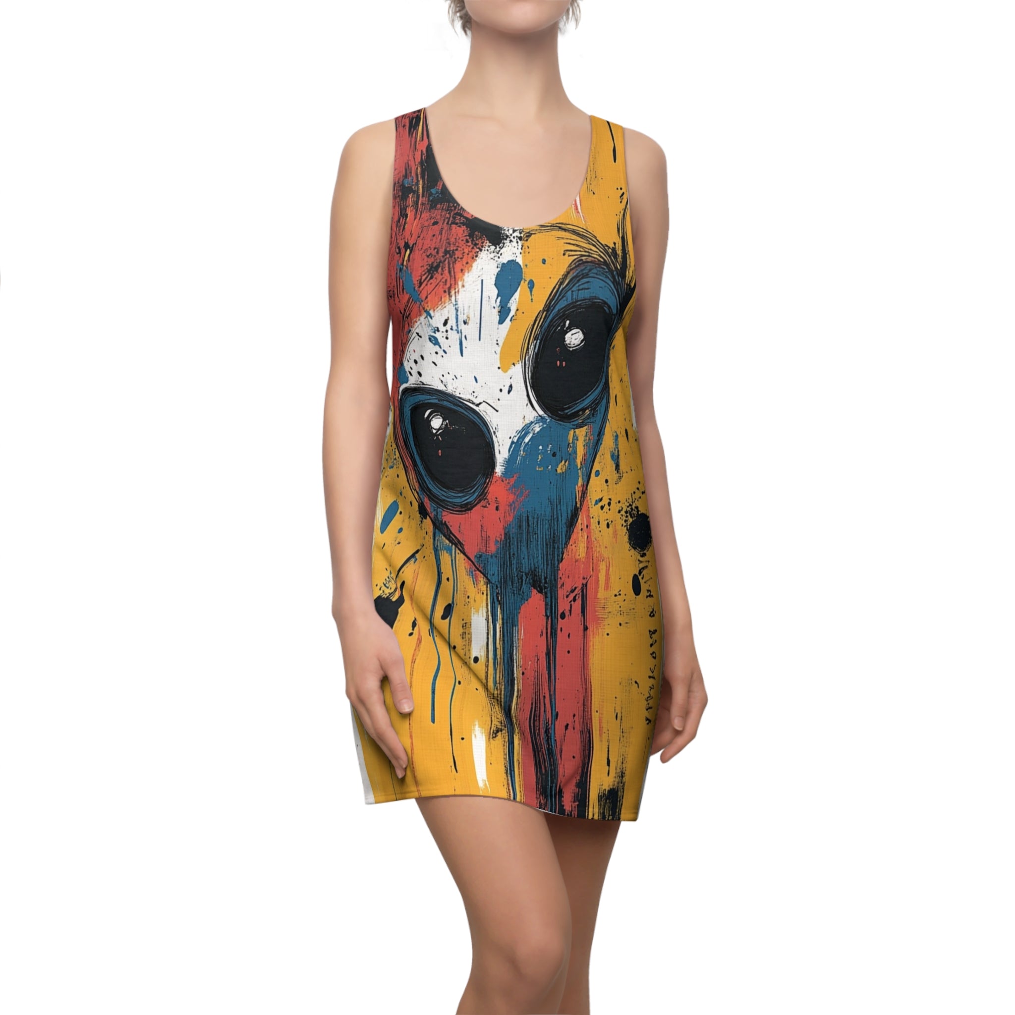 Abstract Alien Women's Cut & Sew Racerback Dress (AOP)