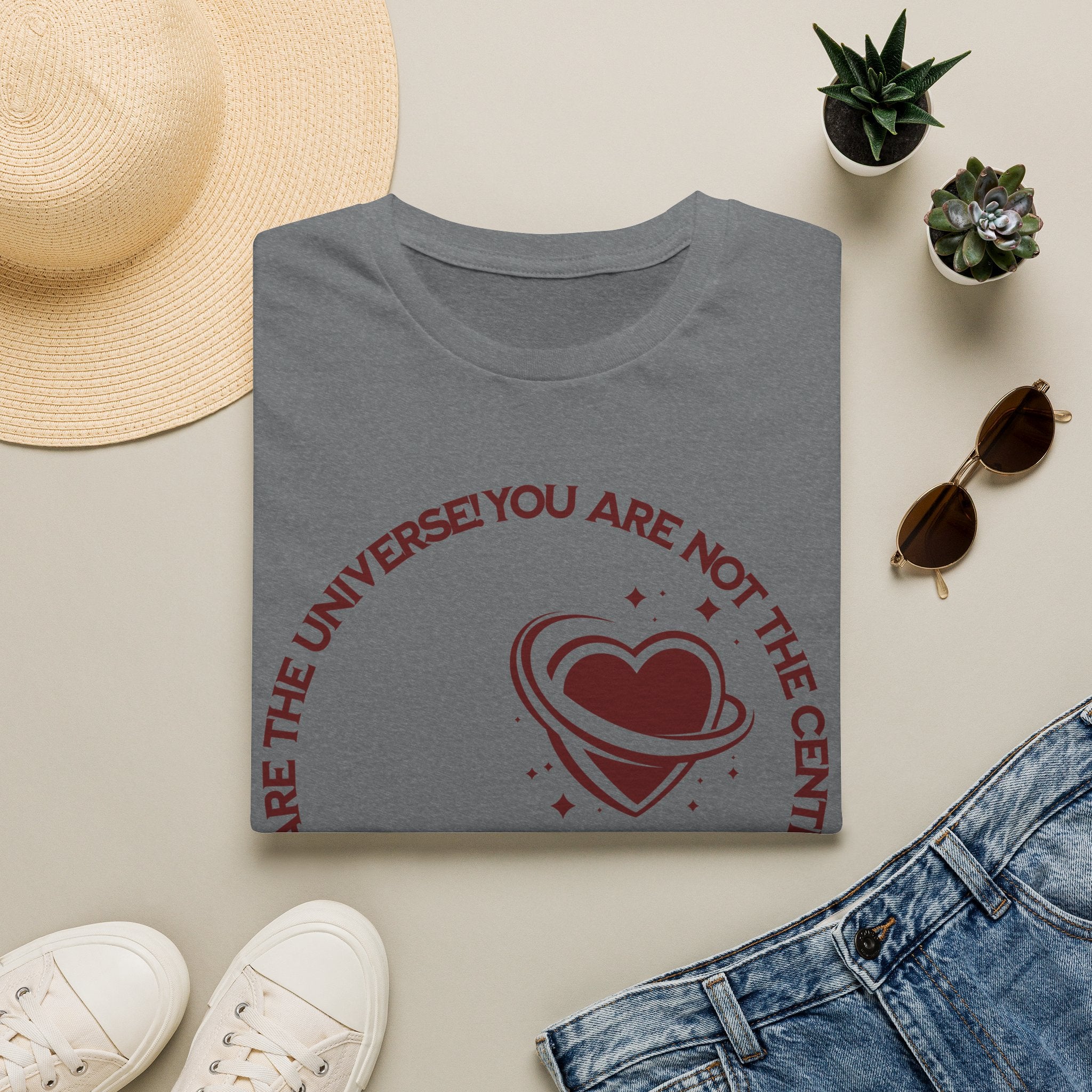 "You Are Not the Center of the Universe, But You Are The Universe" Retro Heart Graphic Tee