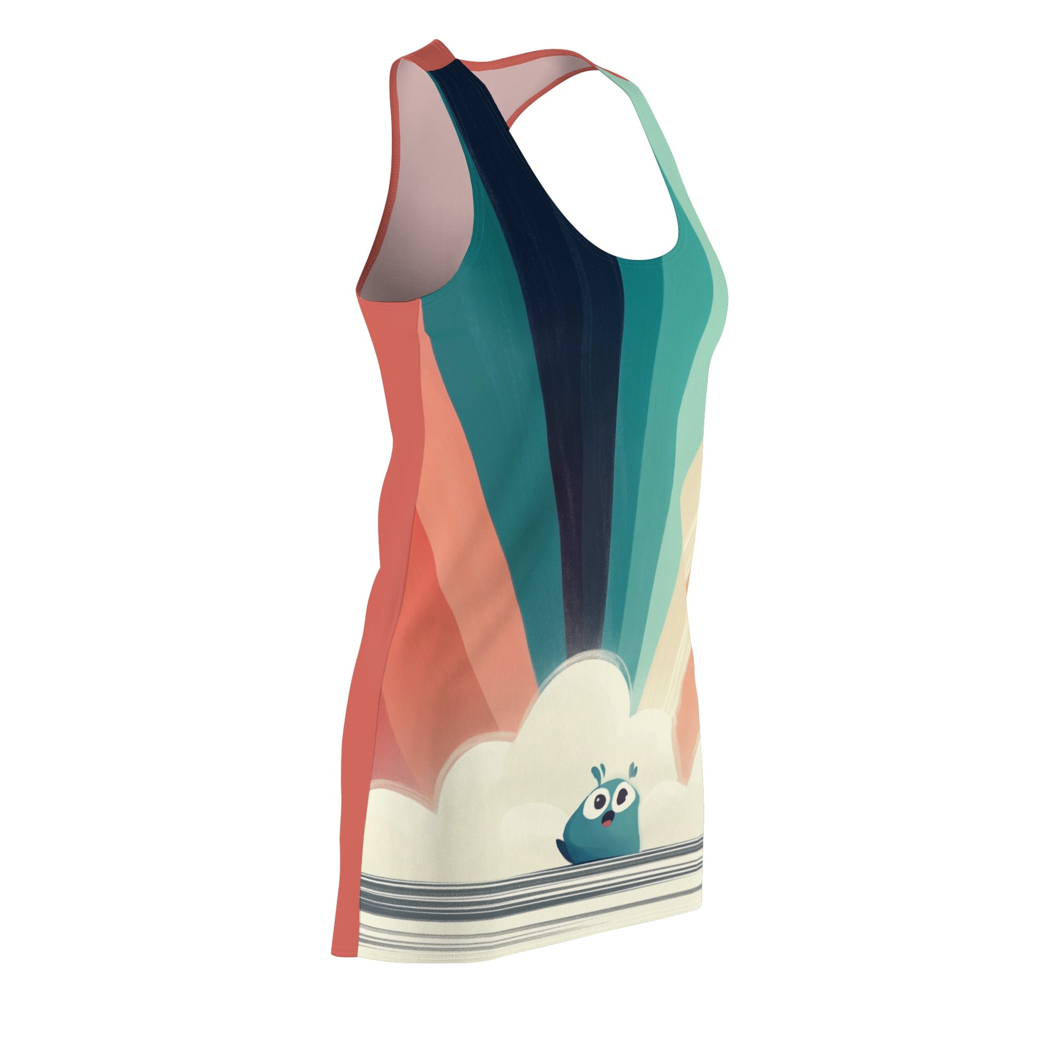 Ready Rainbow Rita Women's Cut & Sew Racerback Dress (AOP)