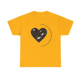 The Very Real Cosmic Connection — Heart Nebula Graphic Tee with Black Text
