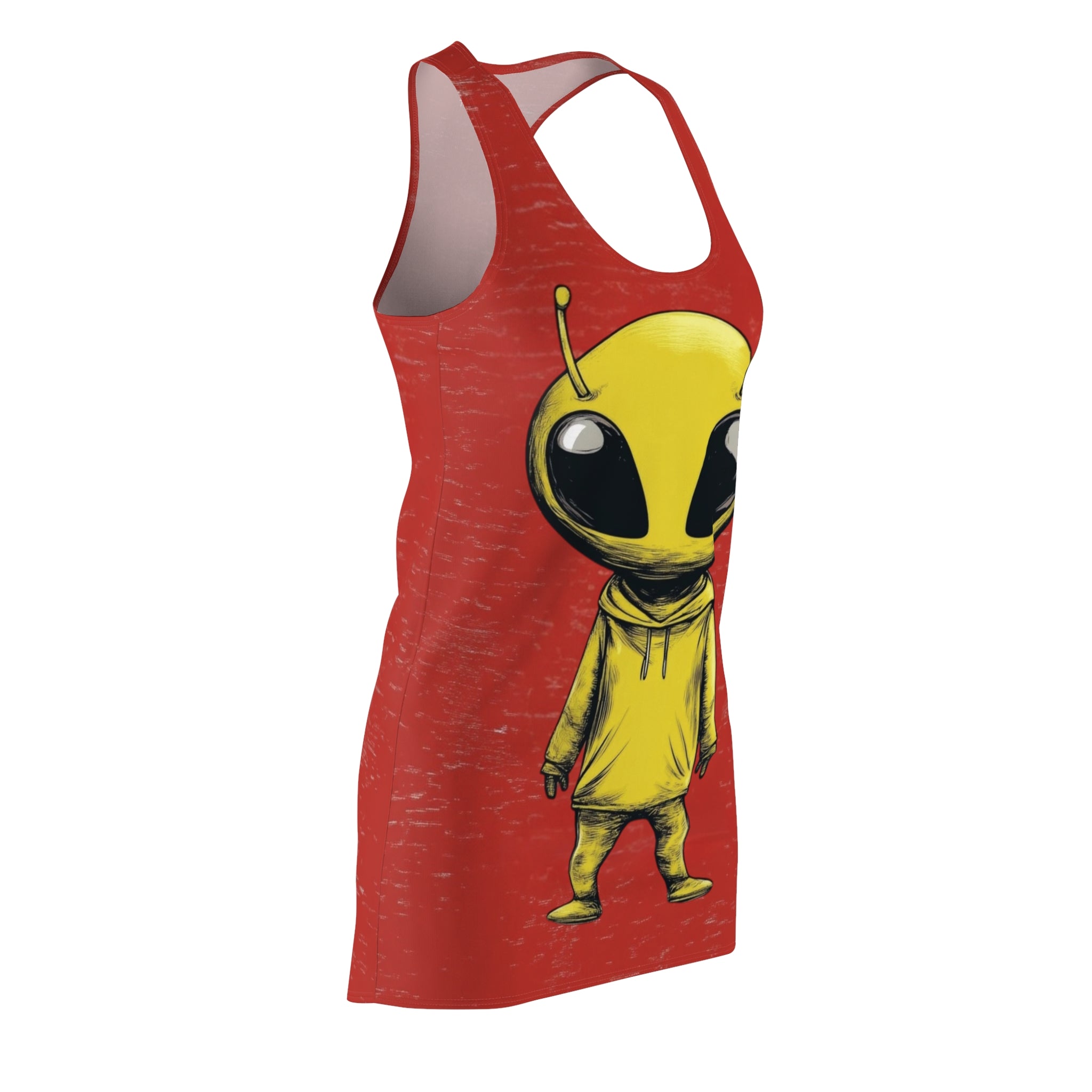 Inches Of Pure Bad Azz Alien Women's Cut & Sew Racerback Dress (AOP)
