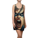 Super Emily Blue Women's Cut & Sew Racerback Dress (AOP)