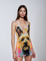 I Scream Pink Women's Cut & Sew Racerback Dress (AOP)