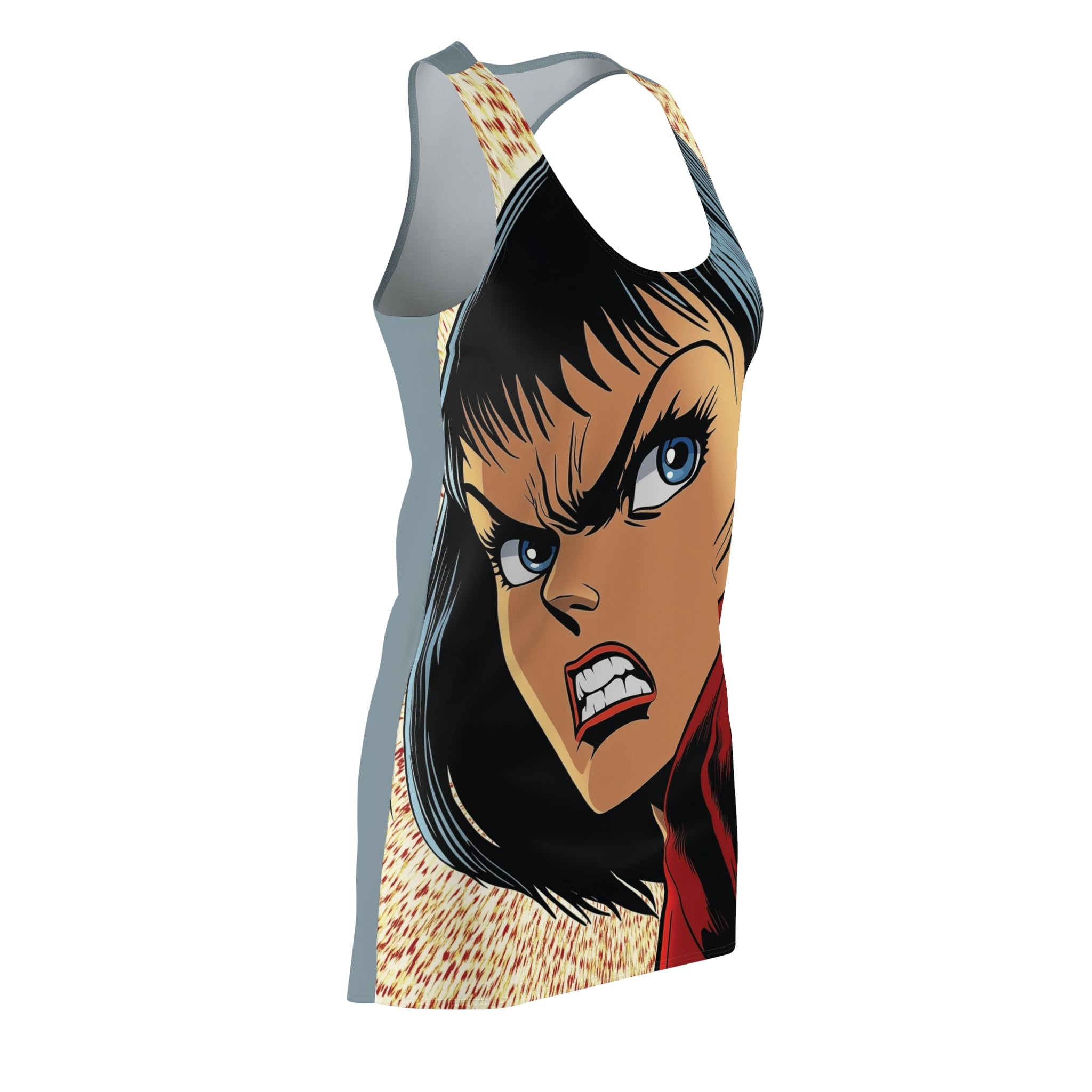 Interesting Iris Women's Cut & Sew Racerback Dress (AOP)