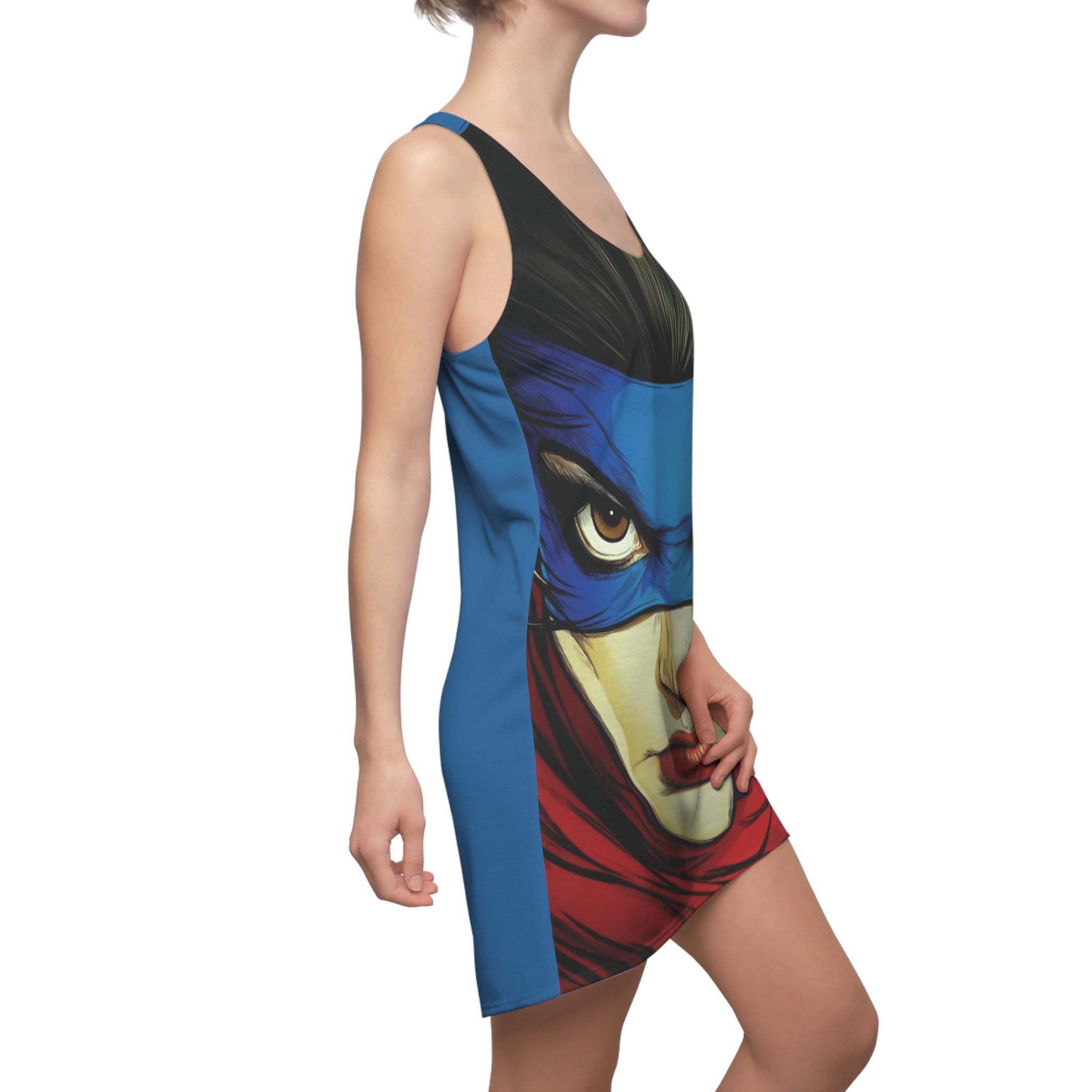 Super Mesmerizing Mary Women's Cut & Sew Racerback Dress (AOP)