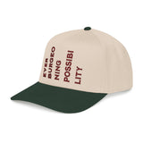 "Ever Burgeoning Possibility" Vertical Text Embroidered Hat