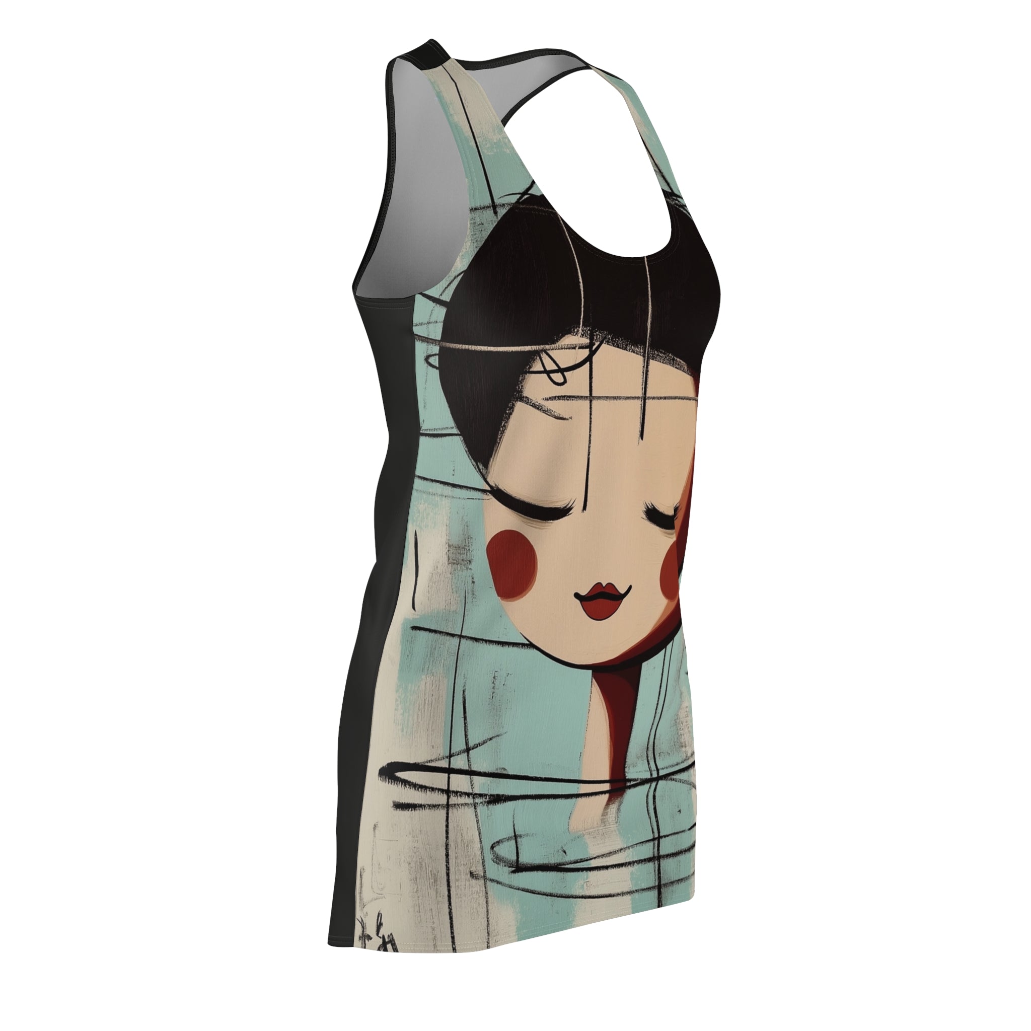 Facing Entrancement Women's Cut & Sew Racerback Dress (AOP)