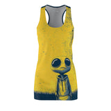 Yellow Plains Alien Women's Cut & Sew Racerback Dress (AOP)