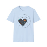 The Very Real Cosmic Connection — Heart Nebula Graphic Tee with Black Text