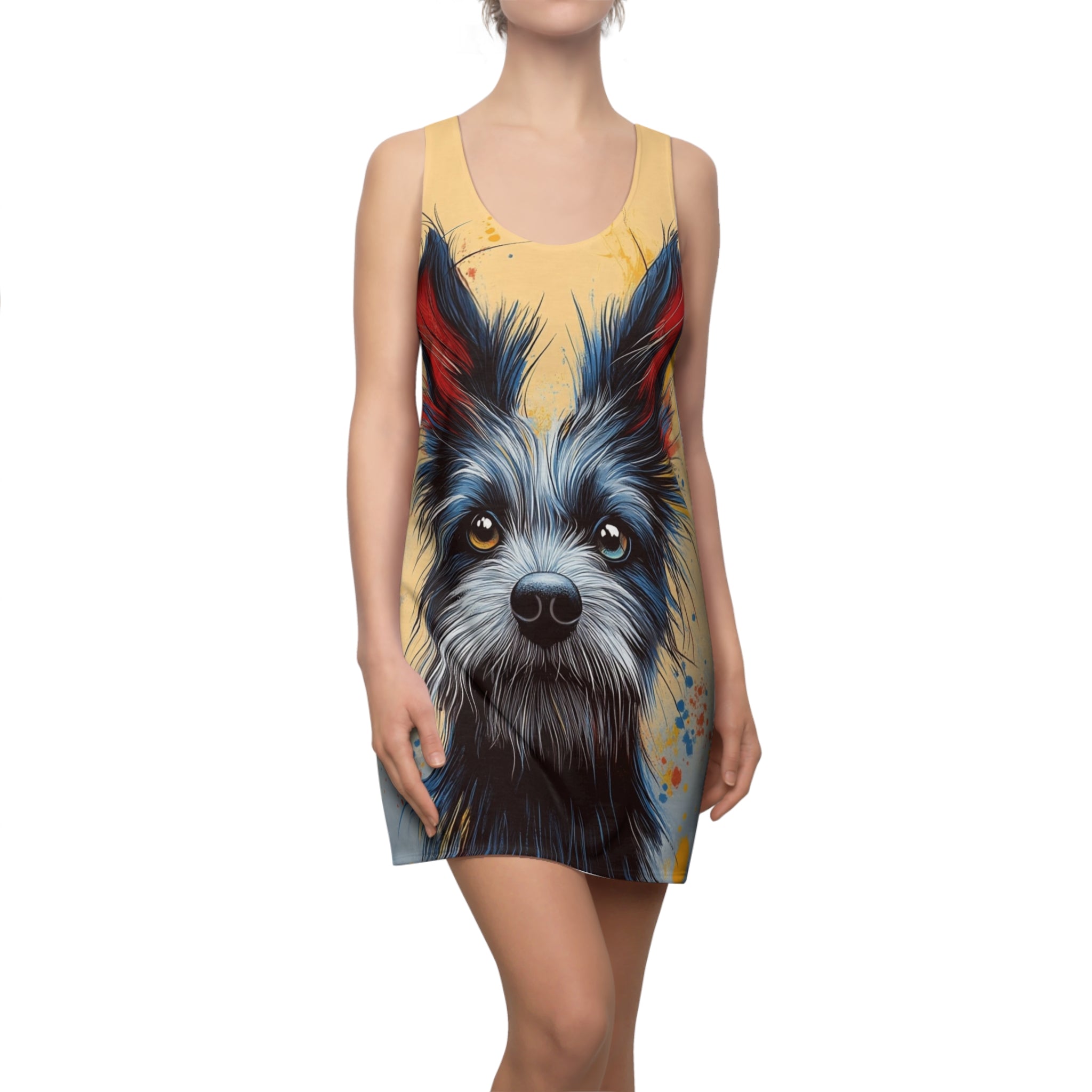 Good Boy Blue Women's Cut & Sew Racerback Dress (AOP)