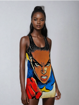 Super Legendary Lena Women's Cut & Sew Racerback Dress (AOP)