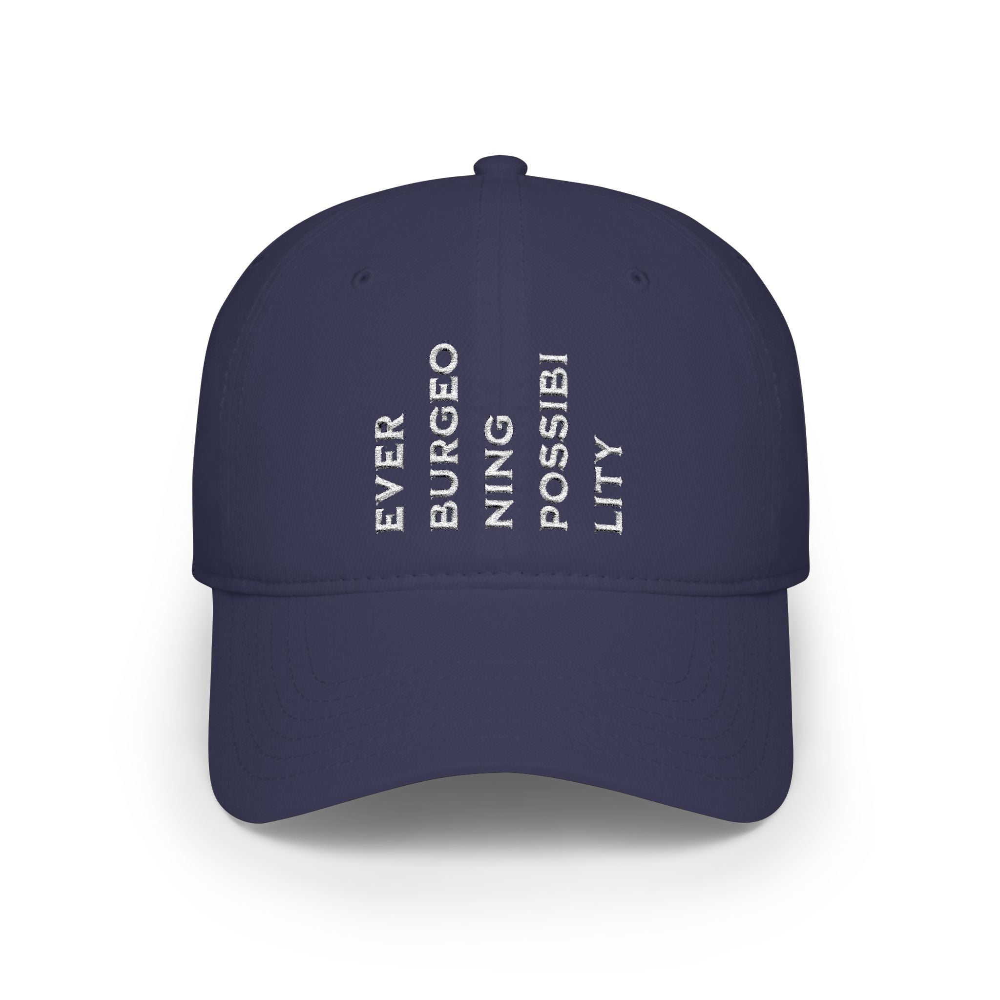 Ever Burgeoning Possibility Baseball Cap — Inspirational Vertical Text Hat