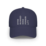 Ever Burgeoning Possibility Baseball Cap — Inspirational Vertical Text Hat