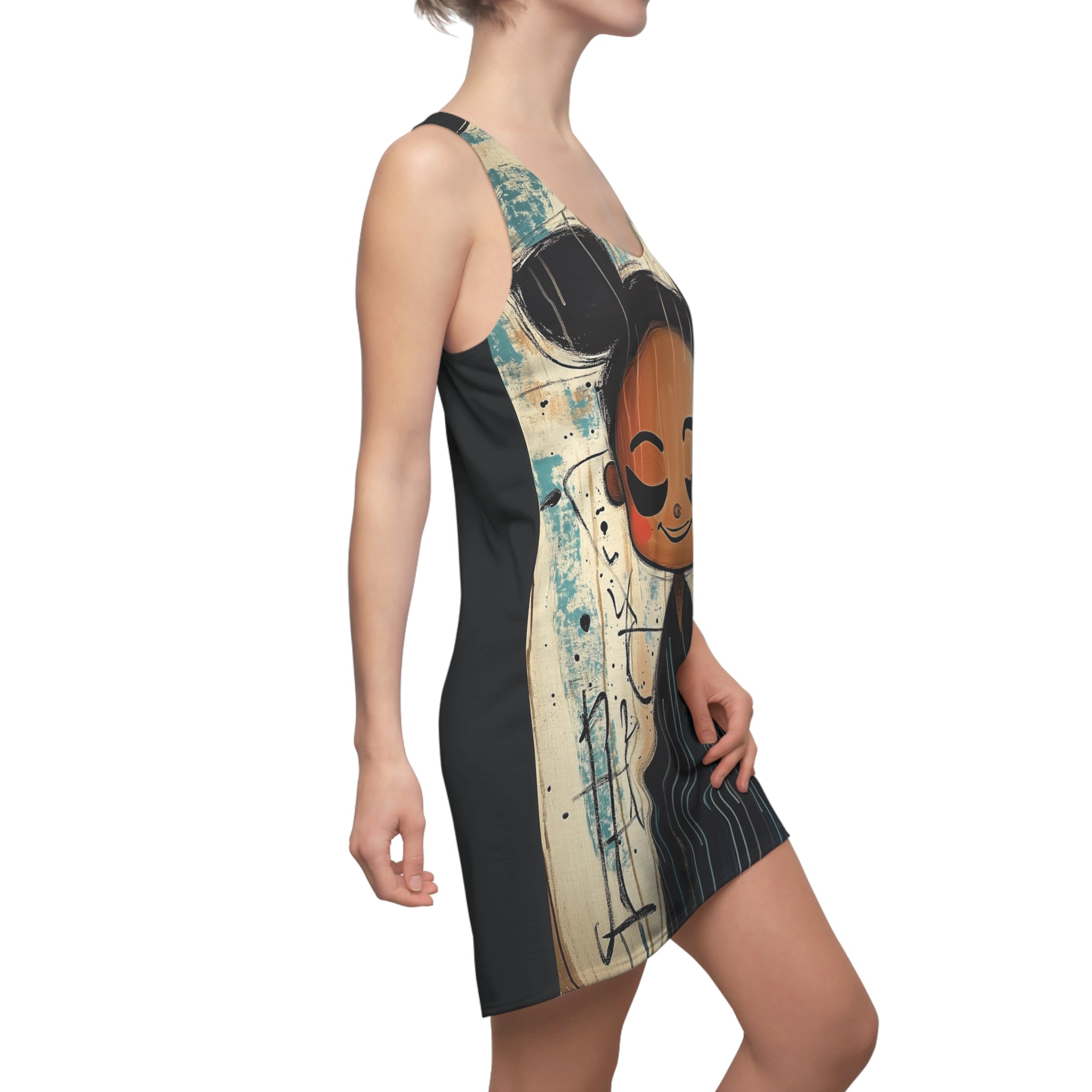 Facing Relief Women's Cut & Sew Racerback Dress (AOP)