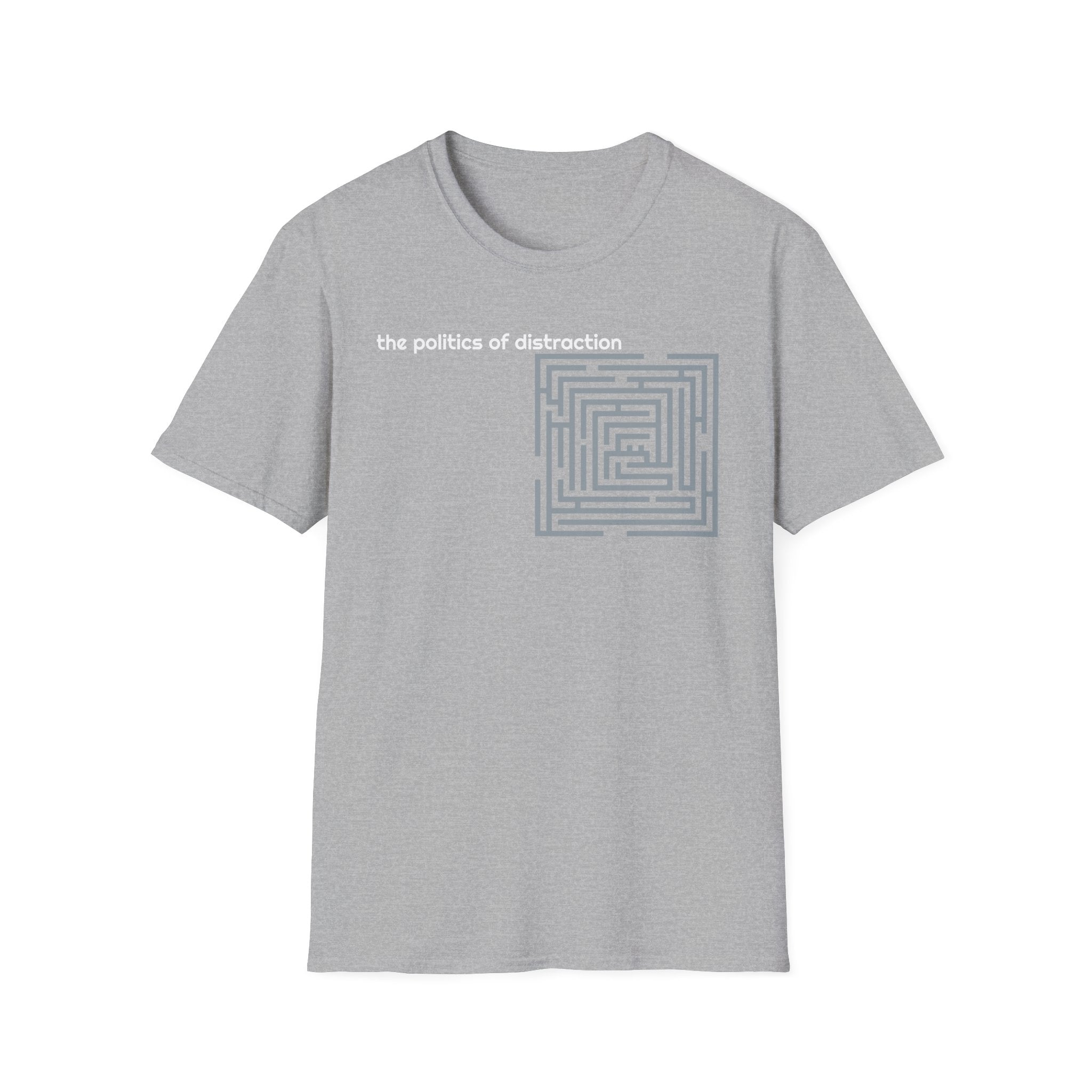 Politics of Distraction T-Shirt — Modern Maze Graphic Tee