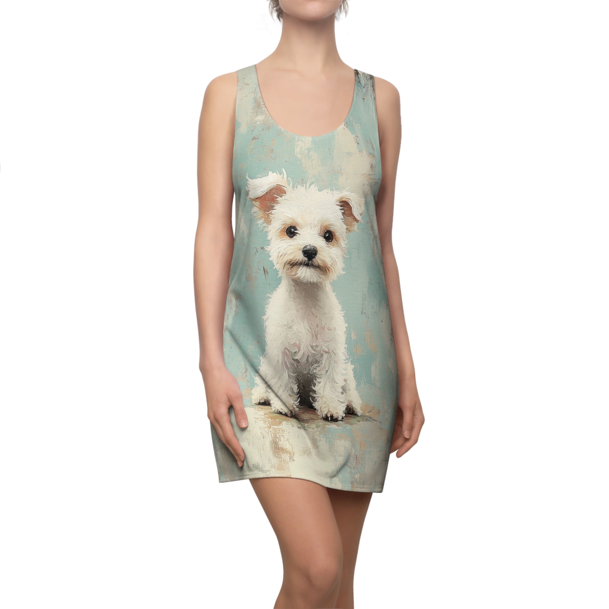 Patches And His Blue Women's Cut & Sew Racerback Dress (AOP)