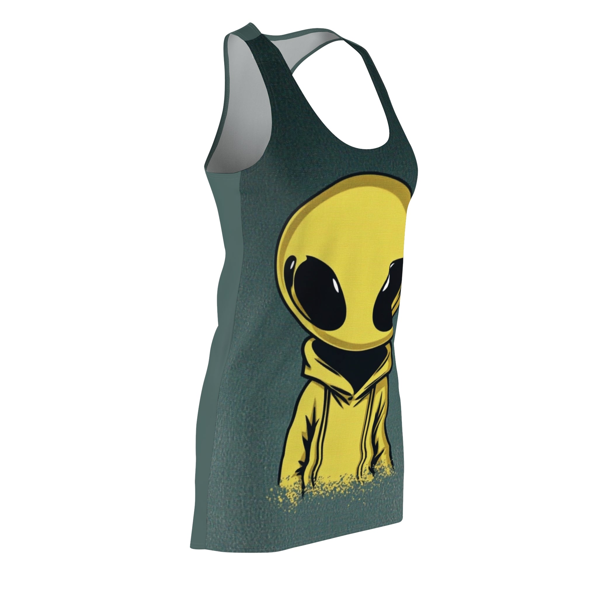 Green Sea Alien Women's Cut & Sew Racerback Dress (AOP)