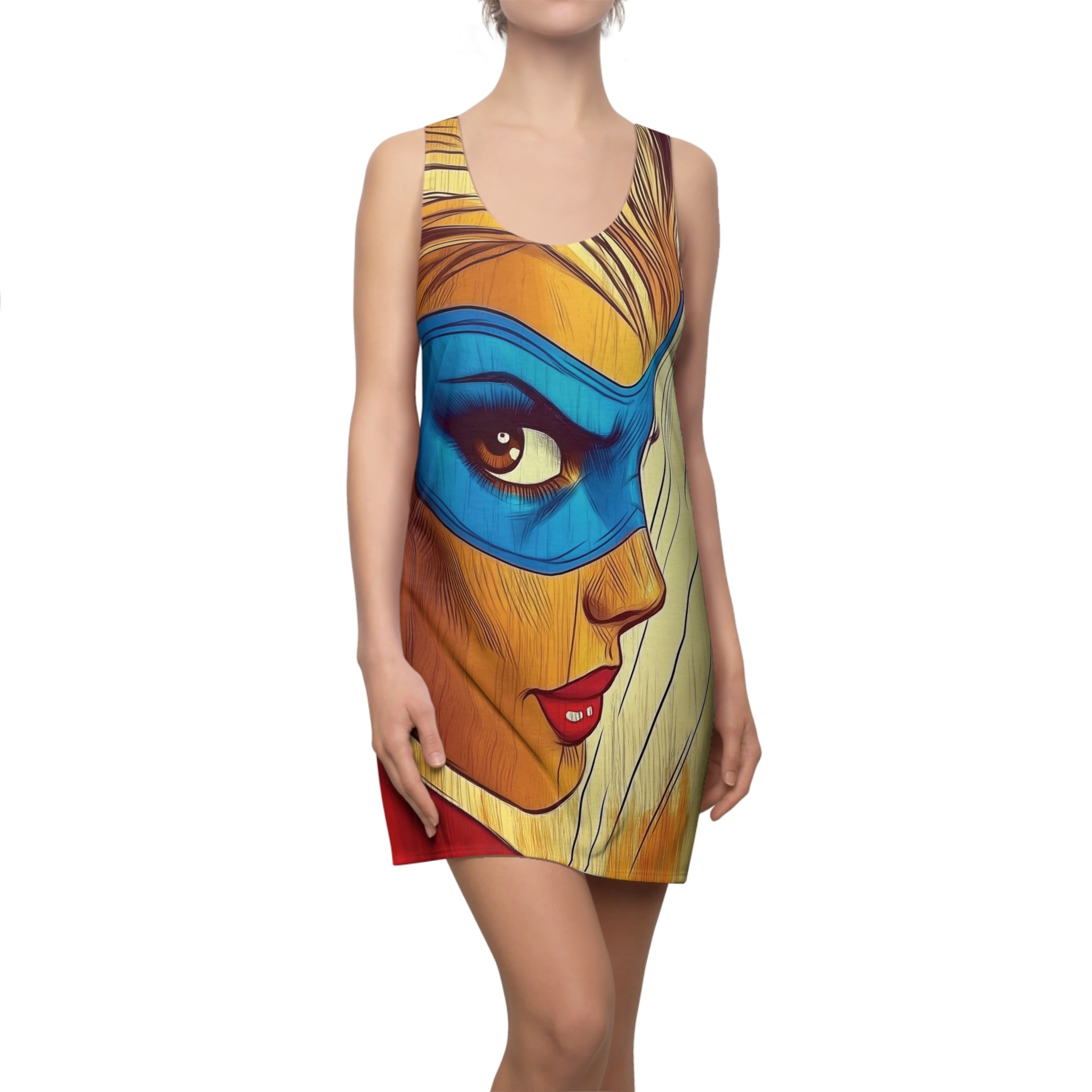 Super Perplexing Pearl Women's Cut & Sew Racerback Dress (AOP)