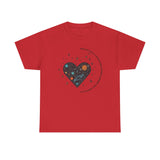 The Very Real Cosmic Connection — Heart Nebula Graphic Tee with Black Text
