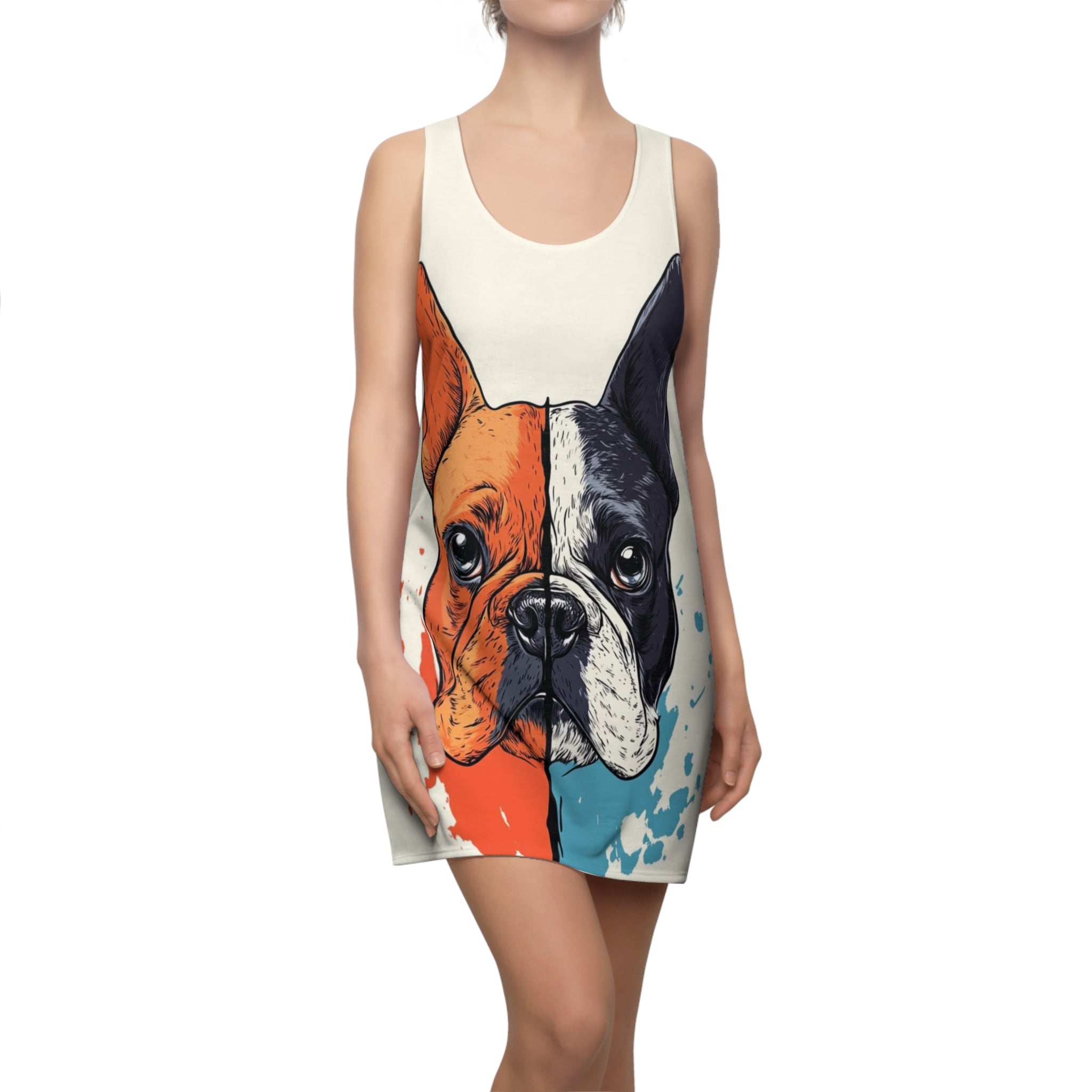 Two Sides Of The Same Adorable Coin Women's Cut & Sew Racerback Dress (AOP)