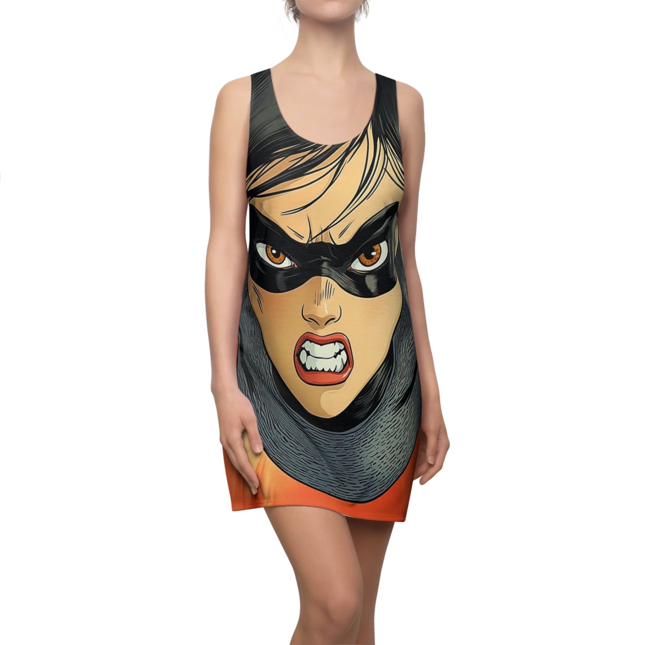 Super Mercury Mei Comet Women's Cut & Sew Racerback Dress (AOP)