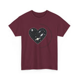 The Very Real Cosmic Connection — Heart Nebula Graphic Tee with Black Text
